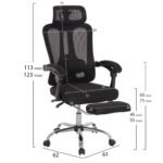 ΚΑΡΕΚΛΑ ΓΡΑΦΕΙΟΥ BARNET HM18258.01 ΜΑΥΡΟ MESH-ΜΑΥΡΟΣ ΣΚΕΛΕΤΟΣ NYLON 61x62x123Υ - Image 2