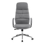 ΚΑΡΕΚΛΑ ΓΡΑΦΕΙΟΥ TEETER HM18355.10 ΓΚΡΙ PU ΔΕΡΜΑ--ΒΑΣΗ ΧΡΩΜΙΟΥ 67x66x121Υεκ - Image 3