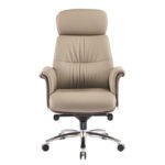 ΚΑΡΕΚΛΑ ΓΡΑΦΕΙΟΥ TOMLIN HM18358.02 ΜΠΕΖ-ΚΑΦΕ PU ΔΕΡΜΑ--ΒΑΣΗ ΧΡΩΜΙΟΥ 72x74x128Υεκ - Image 3