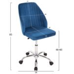 ΚΑΡΕΚΛΑ ΓΡΑΦΕΙΟΥ HOLLIS HM9008.03 ΜΠΛΕ ΒΕΛΟΥΔΟ-ΜΕΤΑΛ.ΠΟΔΙ 58x58x85Υεκ. - Image 2