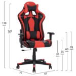 ΚΑΡΕΚΛΑ ΓΡΑΦΕΙΟΥ GAMING DOCKS HM1162.01 ΜΑΥΡΟ ΚΟΚΚΙΝΟ PU 67x70x130 εκ. - Image 2