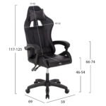 ΚΑΡΕΚΛΑ ΓΡΑΦΕΙΟΥ GAMING MANCER HM1194 ΜΑΥΡΟ PU-ΜΑΥΡΟ ΠΟΛΥΠΡΟΠΥΛΕΝΙΟ 59x69x125Υεκ. - Image 2