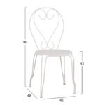 ΚΑΡΕΚΛΑ ΜΕΤΑΛΛΙΚΗ AMORE ΛΕΥΚΗ 42x48x90 εκ. HM5007.12 - Image 2