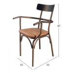 ΚΑΡΕΚΛΑ ΠΟΛΥΘΡΟΝΑ CLUE TS498T ΜΕΤΑΛΛΙΚΗ ΚΑΦΕ 55X53X87Y εκ. - Image 2