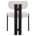 ΚΑΡΕΚΛΑ ΤΡΑΠΕΖΑΡΙΑΣ KARVO HM18252.02 ΕΚΡΟΥ ΥΦΑΣΜΑ--ΞΥΛΟ ΣΕ ΜΑΥΡΟ 57x50x78,5Υεκ. - Image 6