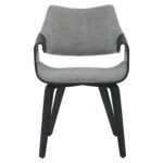 ΚΑΡΕΚΛΑ ΤΡΑΠΕΖΑΡΙΑΣ NETTO HM9976.02 ΣΚΕΛΕΤΟΣ Κ.Π. ΣΕ ΜΑΥΡΟ-ΓΚΡΙ ΥΦΑΣΜΑ 55x56x83,5Υεκ - Image 3