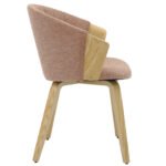 ΚΑΡΕΚΛΑ ΤΡΑΠΕΖΑΡΙΑΣ JESPER HM9977.01 ΣΚΕΛΕΤΟΣ Κ.Π. ΟΑΚ-ΚΑΦΕΚΟΚΚΙΝΟ ΥΦΑΣΜΑ 61x54x74Υεκ - Image 4