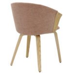 ΚΑΡΕΚΛΑ ΤΡΑΠΕΖΑΡΙΑΣ JESPER HM9977.01 ΣΚΕΛΕΤΟΣ Κ.Π. ΟΑΚ-ΚΑΦΕΚΟΚΚΙΝΟ ΥΦΑΣΜΑ 61x54x74Υεκ - Image 5