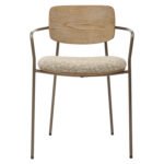 ΚΑΡΕΚΛΑ ΤΡΑΠΕΖΑΡΙΑΣ VIKKI HM9980.01 ΜΕΤΑΛΛΟ-ΞΥΛΟ-ΜΠΕΖ ΥΦΑΣΜΑ 54x54x75,5Υεκ. - Image 3