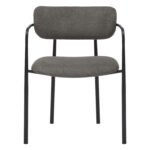 ΚΑΡΕΚΛΑ ΤΡΑΠΕΖΑΡΙΑΣ KRITTER HM9994.02 ΜΑΥΡΟ ΜΕΤΑΛΛΟ-ΣΚΟΥΡΟ ΓΚΡΙ ΥΦΑΣΜΑ 58x53x76Υεκ. - Image 3