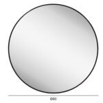 ΚΑΘΡΕΠΤΗΣ ΤΟΙΧΟΥ ΣΕΙΡΑ ARCHER HM4498.01 ΠΛΑΙΣΙΟ ΣΤΡΟΓΓΥΛΟ ΑΛΟΥΜΙΝΙΟΥ ΜΑΥΡΟ Φ80εκ - Image 2