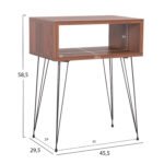 ΚΟΜΟΔΙΝΟ TODD HM18184.05 ΜΕΛΑΜΙΝΗ ΣΕ ΚΑΡΥΔΙ-ΜΕΤΑΛ.ΜΑΥΡΑ ΠΟΔΙΑ 45.5x29.5x58.5Υεκ. - Image 2