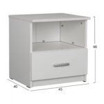 ΚΟΜΟΔΙΝΟ ADLER ΜΕΛΑΜΙΝΗΣ ΛΕΥΚΟ HM2431.03 45x40x48 εκ. - Image 2