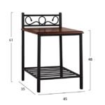 ΚΟΜΟΔΙΝΟ SUZIE HM388 ΑΠΟ ΜΕΤΑΛΛΟ ΚΑΙ ΞΥΛΟ 45x35x48-61 εκ. - Image 2