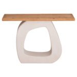 ΚΟΝΣΟΛΑ ΣΕΙΡΑ SANTORINI HM18043 ΤΟΠ ΞΥΛΟ ΕΛΑΤΟΥ-ΒΑΣΗ ΥΠΟΛΕΥΚΟ MDF 120x38x83Υεκ. - Image 3