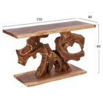 ΚΟΝΣΟΛΑ HM9357 ΑΠΟ ΜΑΣΙΦ ΞΥΛΟ ΤEAK ΦΥΣΙΚΟ 150X40X80YEK. - Image 2