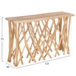 ΚΟΝΣΟΛΑ KRANT ΣΕ ΡΟΥΣΤΙΚ ΣΤΥΛ ΚΛΑΔΙΑ ΤEAK & 3εκ. ΕΠΙΦΑΝΕΙΑ 121X36X75Yεκ.HM9805 - Image 2