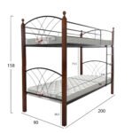 ΚΟΥΚΕΤΑ ΜΕ ΣΤΡΩΜΑΤΑ STOREY HM21334 ΜΕΤΑΛΛΟ & ΞΥΛΟ RUBBERWOOD--ΓΙΑ ΣΤΡΩΜΑΤΑ 90x190εκ. - Image 3