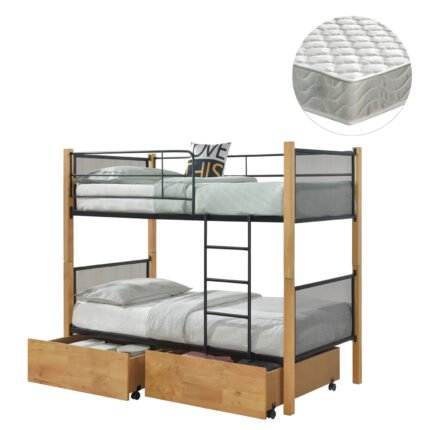 Αγόρασε ΚΟΥΚΕΤΑ ΜΕ 2 ΣΥΡΤΑΡΙΑ & 2 ΣΤΡΩΜΑΤΑ 90X190εκ RAYVEN HM21336.02 ΞΥΛΟ ΚΑΙ ΜΕΤΑΛΛΟ σε μοναδική τιμή στο clickforshop.gr