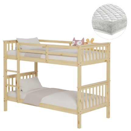 Αγόρασε ΚΟΥΚΕΤΑ ΠΑΙΔΙΚΗ ΜΕ 2 ΣΤΡΩΜΑΤΑ LANTAI HM21307 ΞΥΛΟ ΠΕΥΚΟΥ ΦΥΣΙΚΟ--ΣΤΡΩΜΑΤΑ 90x190εκ σε μοναδική τιμή στο clickforshop.gr