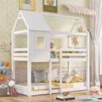 ΚΟΥΚΕΤΑ ΠΑΙΔΙΚΗ ΜΕ 2 ΣΤΡΩΜΑΤΑ HOOD HM21314.01 ΞΥΛΟ ΠΕΥΚΟΥ ΛΕΥΚΟ--ΣΤΡΩΜΑΤΑ 90x190εκ - Image 2