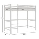 ΚΟΥΚΕΤΑ ΠΑΙΔΙΚΗ ΜΕ ΓΡΑΦΕΙΟ AKRON HM21311.01 ΞΥΛΟ ΠΕΥΚΟΥ ΛΕΥΚΟ--ME ΣΤΡΩΜΑ 90x190εκ - Image 3