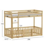 ΚΟΥΚΕΤΑ ΠΑΙΔΙΚΗ ΜΕ ΠΑΡΚΑΚΙ PLAYKID HM21312 ΞΥΛΟ ΠΕΥΚΟΥ ΦΥΣΙΚΟ--ME ΣΤΡΩΜΑ 90x190εκ - Image 3
