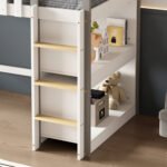 ΚΟΥΚΕΤΑ ΠΑΙΔΙΚΗ ΜΕ ΡΑΦΙΑ HOMI HM21321 ΞΥΛΟ ΠΕΥΚΟΥ ΛΕΥΚΟ/ΓΚΡΙ--ΜΕ ΣΤΡΩΜΑ 90x190εκ - Image 6