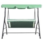 ΚΟΥΝΙΑ 3ΘΕΣΙΑ ΜΕ ΣΚΙΑΣΤΡΟ LIKID HM5979.03 ΜΕΤΑΛΛΟ ΓΚΡΙ-ΠΡΑΣΙΝΟ ΥΦΑΣΜΑ 174x110x200Υ - Image 6