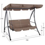 ΚΟΥΝΙΑ-ΚΡΕΒΑΤΙ 3ΘΕΣΙΑ LIKID HM5980.02 ΜΕΤΑΛΛΟ ΓΚΡΙ-ΥΦΑΣΜΑ ΚΑΦΕ 200x120x164Υεκ - Image 2