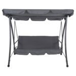 ΚΟΥΝΙΑ-ΚΡΕΒΑΤΙ 3ΘΕΣΙΑ ΜΕ ΣΚΙΑΣΤΡΟ LIKID HM5980.01 ΜΕΤΑΛΛΟ&ΥΦΑΣΜΑ ΓΚΡΙ 200x120x164Υεκ. - Image 3