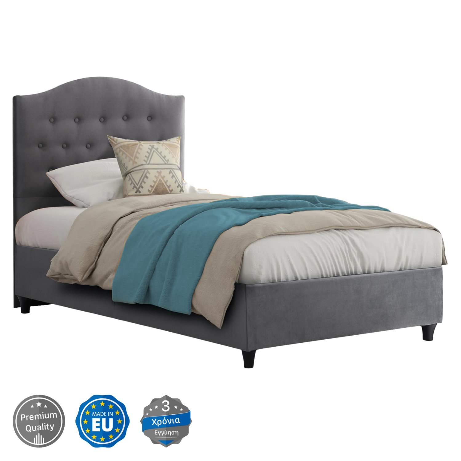 ΚΡΕΒΑΤΙ MALENA ΑΠΟ ΓΚΡΙ ΒΕΛΟΥΔΟ HM651.10 ΓΙΑ ΣΤΡΩΜΑ 90x200 εκ. Αγόρασε ΚΡΕΒΑΤΙ MALENA ΑΠΟ ΓΚΡΙ ΒΕΛΟΥΔΟ HM651.10 ΓΙΑ ΣΤΡΩΜΑ 90x200 εκ. σε μοναδική τιμή στο clickforshop.gr