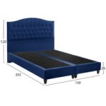 ΚΡΕΒΑΤΙ MALENA ΑΠΟ ΜΠΛΕ ΒΕΛΟΥΔΟ HM638.05 ΓΙΑ ΣΤΡΩΜΑ 150x200 εκ. - Image 3