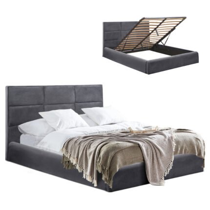 Αγόρασε ΚΡΕΒΑΤΙ BRILEY ΒΕΛΟΥΔΟ ΓΚΡΙ ΜΕ ΑΠΟΘΗΚΕΥΤΙΚΟ ΧΩΡΟ 160x200 εκ HM583.01 σε μοναδική τιμή στο clickforshop.gr