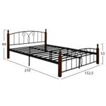 ΚΡΕΒΑΤΙ ΔΙΠΛΟ SUZIE HM585 ΓΙΑ ΣΤΡΩΜΑ 150x200 εκ. ΜΕΤΑΛΛΟ RUBBERWOOD - Image 3