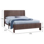 ΚΡΕΒΑΤΙ ΔΙΠΛΟ CREDENCE HM685.03 ΚΑΦΕ ΥΦΑΣΜΑ ΓΙΑ ΣΤΡΩΜΑ 160Χ200εκ. - Image 2