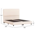 ΚΡEΒΑΤΙ ΔΙΠΛΟ LUTHER HM717 ΜΠΕΖ ΥΦΑΣΜΑ ΓΙΑ ΣΤΡΩΜΑ 160x200εκ. - Image 3