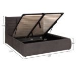 ΚΡΕΒΑΤΙ ΔΙΠΛΟ SANDRA HM732.01 ΓΚΡΙ ΥΦΑΣΜΑ & ΑΠΟΘΗΚΕΥΤΙΚΟΣ ΧΩΡΟΣ ΓΙΑ ΣΤΡΩΜΑ 160x200εκ - Image 3