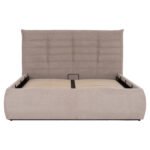 ΚΡΕΒΑΤΙ ΔΙΠΛΟ SANDRA HM732.03 ΜΠΕΖ ΥΦΑΣΜΑ & ΑΠΟΘΗΚΕΥΤΙΚΟΣ ΧΩΡΟΣ ΓΙΑ  ΣΤΡΩΜΑ 160x200εκ - Image 4