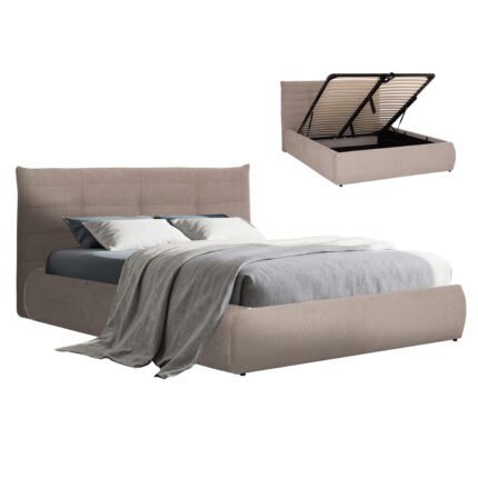 Αγόρασε ΚΡΕΒΑΤΙ ΔΙΠΛΟ SANDRA HM732.03 ΜΠΕΖ ΥΦΑΣΜΑ & ΑΠΟΘΗΚΕΥΤΙΚΟΣ ΧΩΡΟΣ ΓΙΑ  ΣΤΡΩΜΑ 160x200εκ σε μοναδική τιμή στο clickforshop.gr