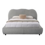 ΚΡΕΒΑΤΙ ΜΕ ΑΠΟΘ.ΧΩΡΟ KALLY HM729.01 ΓΚΡΙ FEAUX FUR ΥΦΑΣΜΑ--ΓΙΑ ΣΤΡΩΜΑ 160x200εκ - Image 4