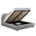 ΚΡΕΒΑΤΙ ΜΕ ΑΠΟΘ.ΧΩΡΟ KALLY HM729.01 ΓΚΡΙ FEAUX FUR ΥΦΑΣΜΑ--ΓΙΑ ΣΤΡΩΜΑ 160x200εκ - Image 6