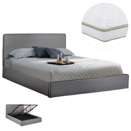 Αγόρασε ΚΡΕΒΑΤΙ ΔΙΠΛΟ ΜΕ ΑΠΟΘ.ΧΩΡΟ & ΣΤΡΩΜΑ ALLIE HM21170 ΓΚΡΙ ΥΦΑΣΜΑ--ΓΙΑ 160x200εκ σε μοναδική τιμή στο clickforshop.gr