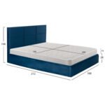 ΚΡΕΒΑΤΙ ΔΙΠΛΟ & ΣΤΡΩΜΑ BRILEY HM21272.03 ΜΠΛΕ ΒΕΛΟΥΔΟ ΜΕ ΑΠΟΘ.ΧΩΡΟ--ΓΙΑ 160x200εκ - Image 3