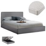 Αγόρασε ΚΡΕΒΑΤΙ ΔΙΠΛΟ & ΣΤΡΩΜΑ ALLIE HM21273.01 ΓΚΡΙ ΥΦΑΣΜΑ ΜΕ ΑΠΟΘ.ΧΩΡΟ--ΓΙΑ 160x200 εκ. σε μοναδική τιμή στο clickforshop.gr