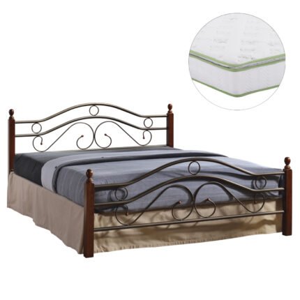Αγόρασε ΚΡΕΒΑΤΙ ΔΙΠΛΟ & ΣΤΡΩΜΑ CELINA HM21328 ΜΕΤΑΛΛΟ & ΞΥΛΟ ΣΕ DIRTY OAK--ΣΤΡΩΜΑ 150x200εκ σε μοναδική τιμή στο clickforshop.gr