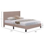 ΚΡΕΒΑΤΙ TRILLOP HM666.15 ΜΠΕΖ ΥΦΑΣΜΑ ΓΙΑ ΣΤΡΩΜΑ 160X200εκ. - Image 2