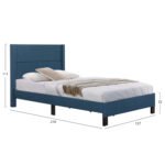 ΚΡΕΒΑΤΙ TRILLOP HM667.14 ΜΠΛΕ ΥΦΑΣΜΑ ΓΙΑ ΜΟΝΟ ΣΤΡΩΜΑ 120X200εκ. - Image 2