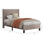 ΚΡΕΒΑΤΙ TRILLOP HM667.15 ΜΠΕΖ ΥΦΑΣΜΑ ΓΙΑ ΜΟΝΟ ΣΤΡΩΜΑ 120X200εκ. - Image 3