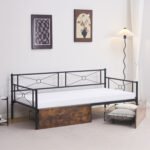 ΚΡΕΒΑΤΙ-ΚΑΝΑΠΕΣ BERNIE HM21120.01 ΜΑΥΡΟΣ ΜΕΤΑΛ. ΣΚΕΛΕΤΟΣ & 2 ΣΥΡΤΑΡΙΑ- ΓΙΑ 190x90εκ. - Image 2